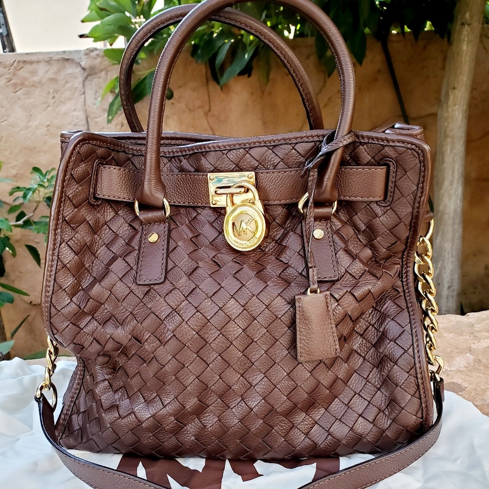 Michael Kors Hamilton North South Large Woven Satc